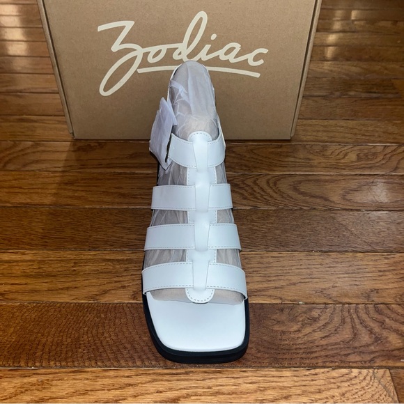 Zodiac Joleen Cage Sandals Block Heels White & Black Women’s Size 8 - Picture 8 of 13